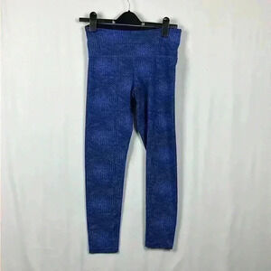 Tuff Athletics Women’s Leggings Blue Stretch Waistband Zip Pocket Pre-owned S